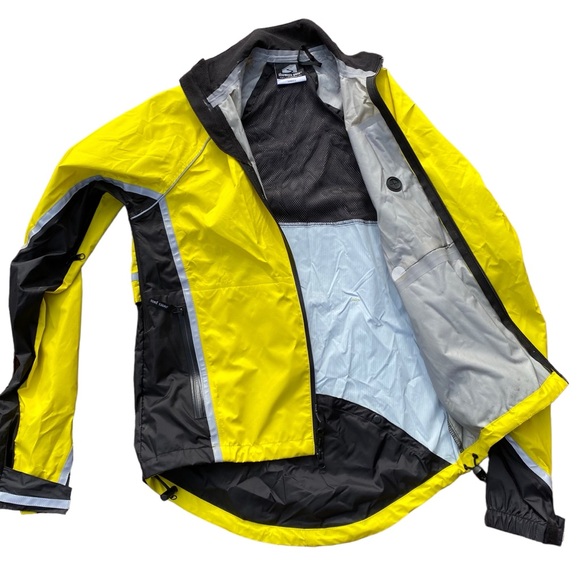 Showers Pass Elite Cycling Shell Jacket S Waterproof Yellow Hi Vis Bike Portland - Picture 3 of 9
